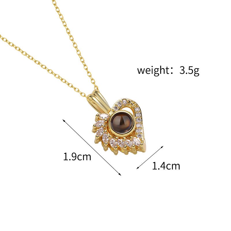 Custom Ever Glow Heart Hidden Photo Necklace