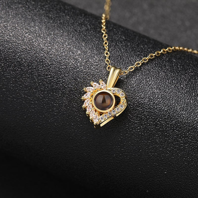 Custom Ever Glow Heart Hidden Photo Necklace