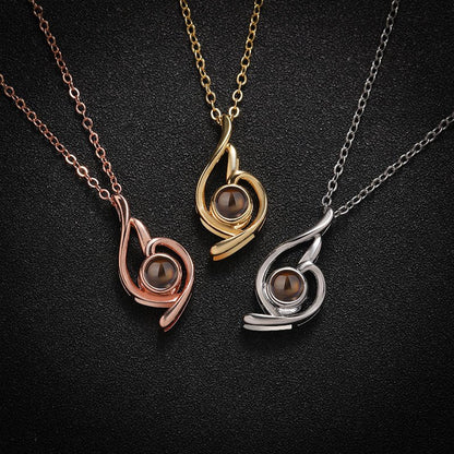 Custom Flame of Memories Hidden Photo Necklace
