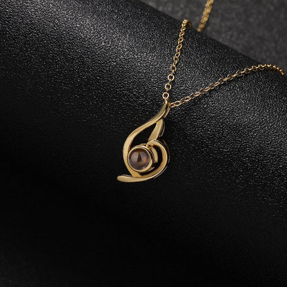 Custom Flame of Memories Hidden Photo Necklace