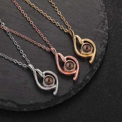 Custom Flame of Memories Hidden Photo Necklace