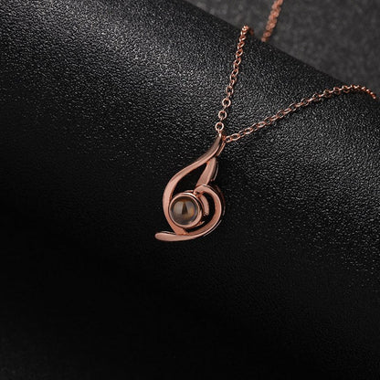 Custom Flame of Memories Hidden Photo Necklace