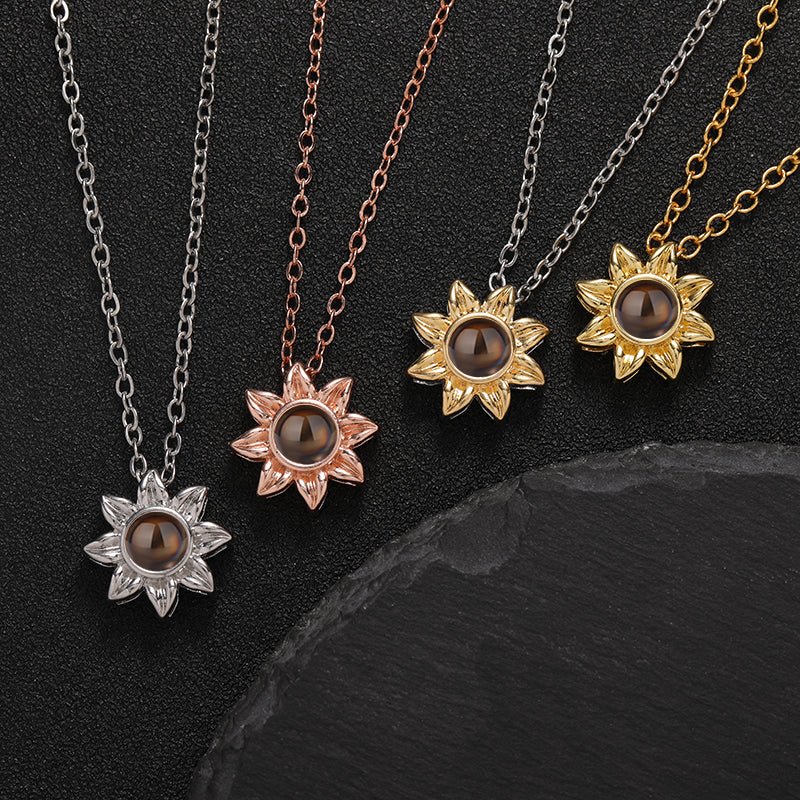 Custom Floral Glow Hidden Photo Necklace
