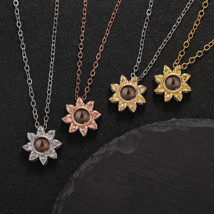 Custom Floral Glow Hidden Photo Necklace
