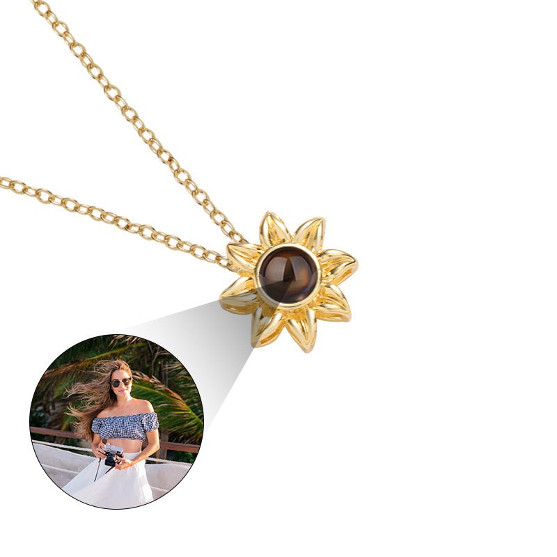 Custom Floral Glow Hidden Photo Necklace