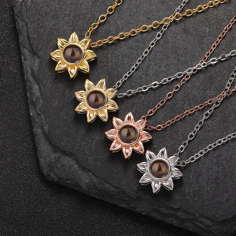 Custom Floral Glow Hidden Photo Necklace
