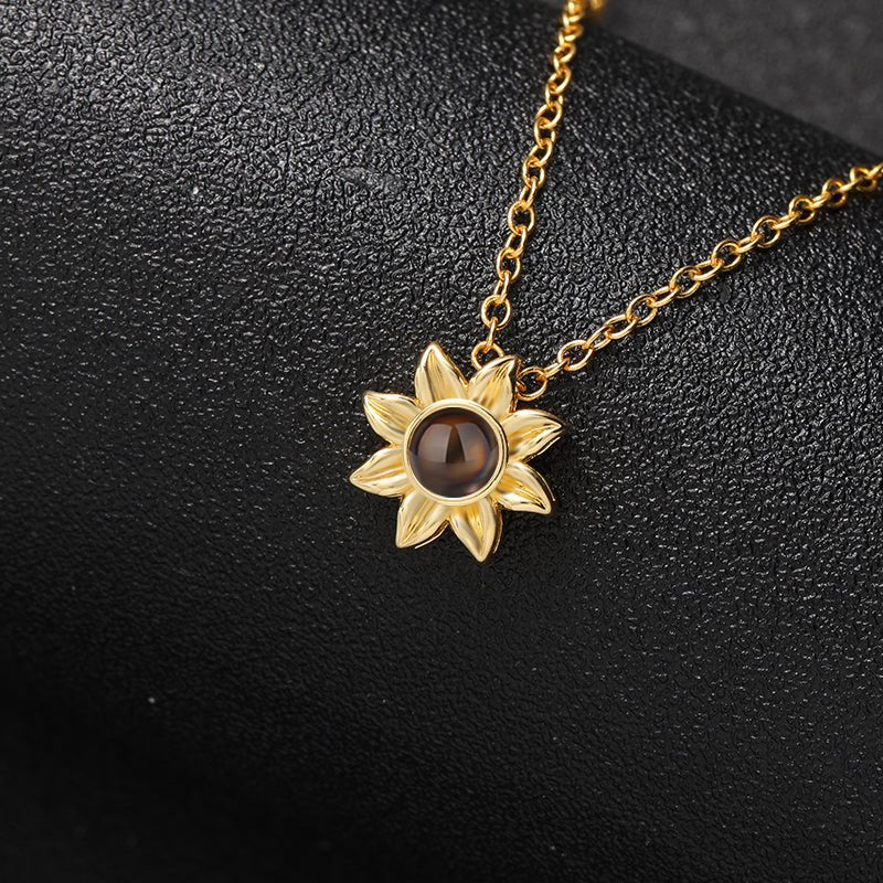 Custom Floral Glow Hidden Photo Necklace