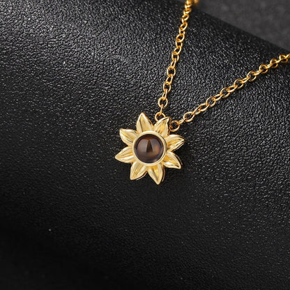 Custom Floral Glow Hidden Photo Necklace