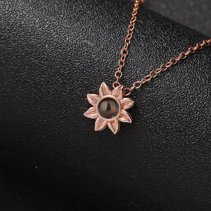 Custom Floral Glow Hidden Photo Necklace