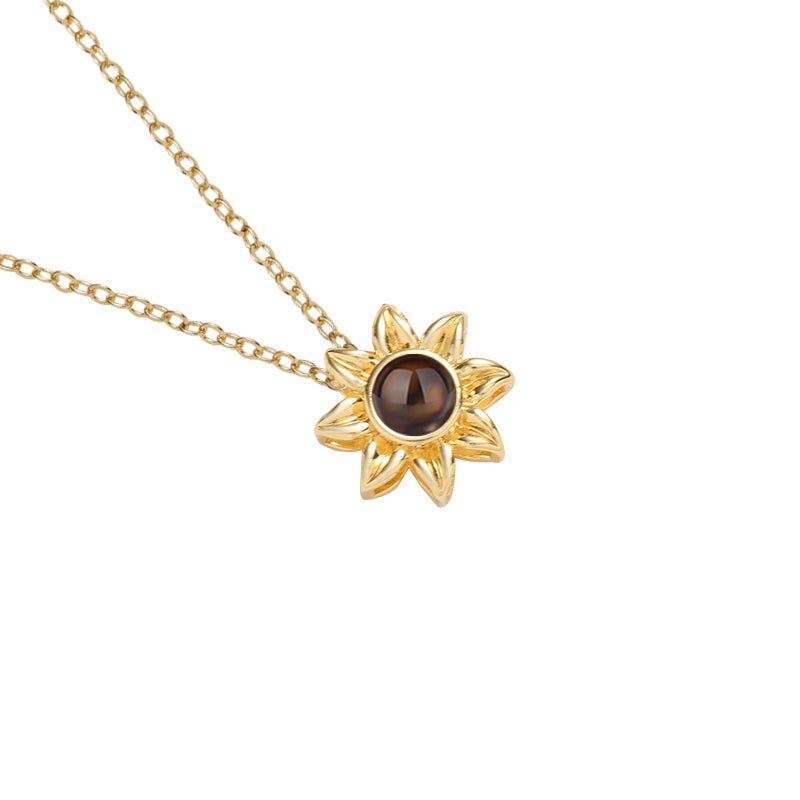 Custom Floral Glow Hidden Photo Necklace