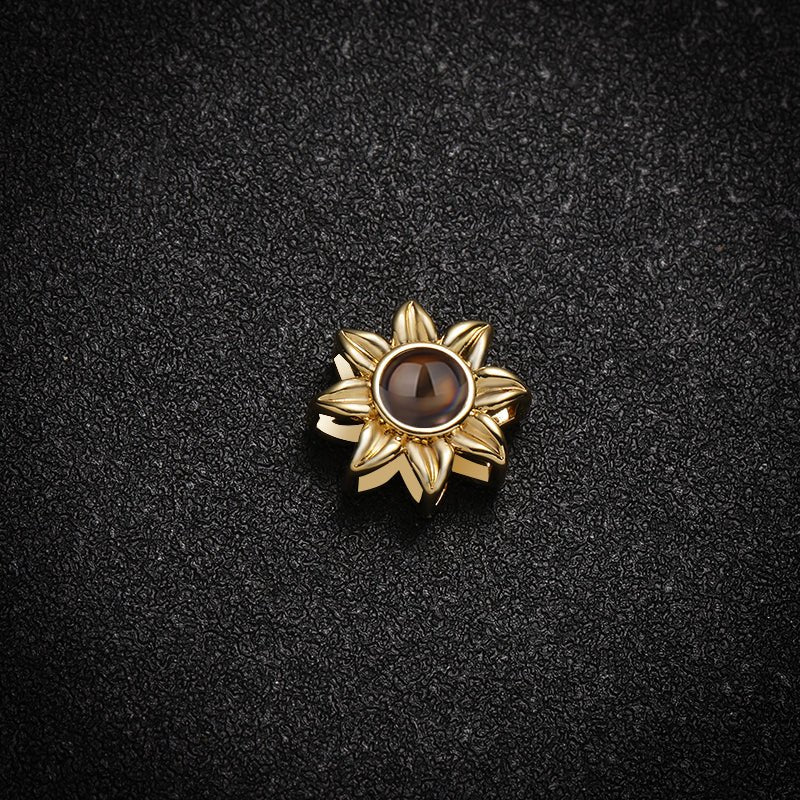 Custom Floral Glow Hidden Photo Necklace
