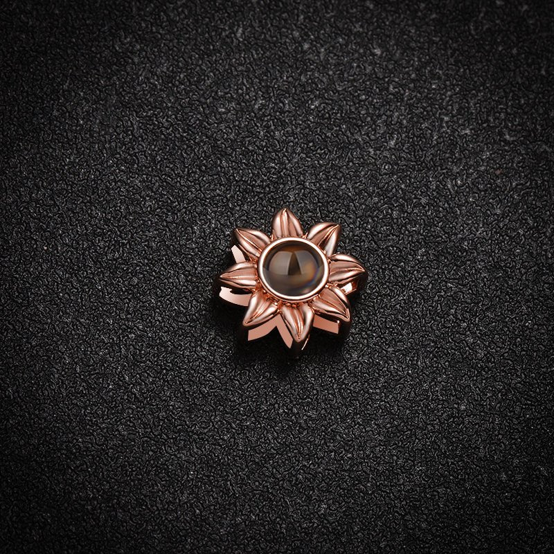 Custom Floral Glow Hidden Photo Necklace