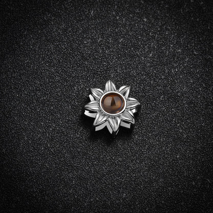 Custom Floral Glow Hidden Photo Necklace