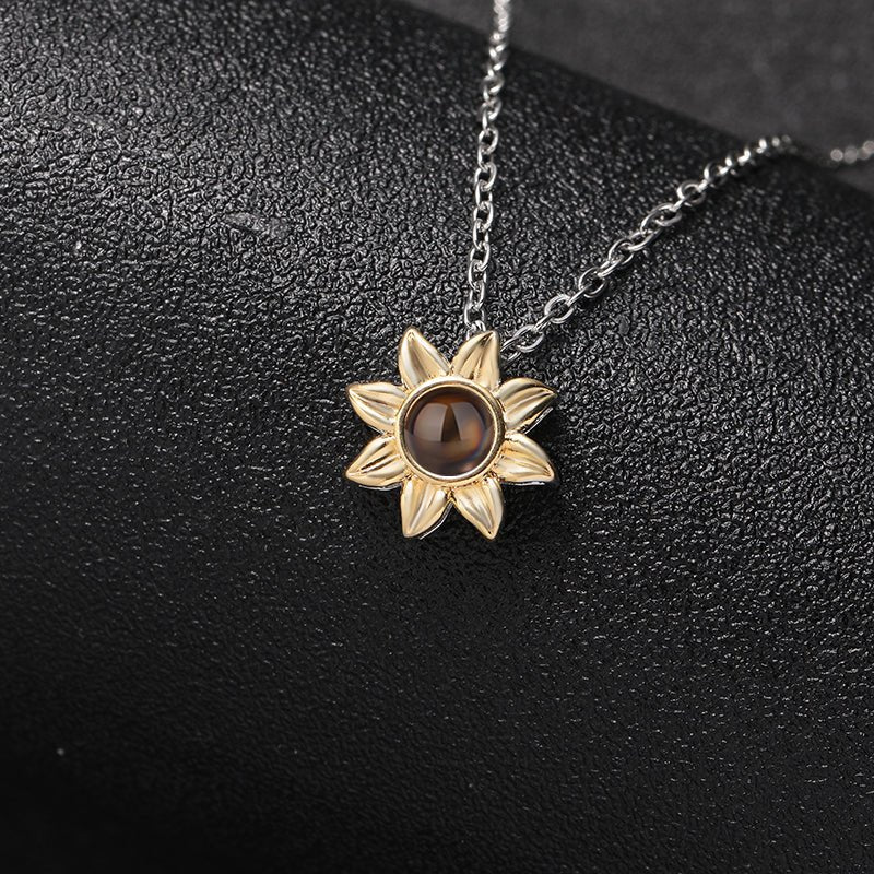 Custom Floral Glow Hidden Photo Necklace