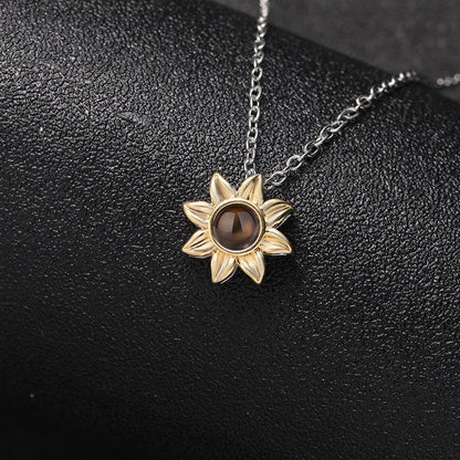 Custom Floral Glow Hidden Photo Necklace