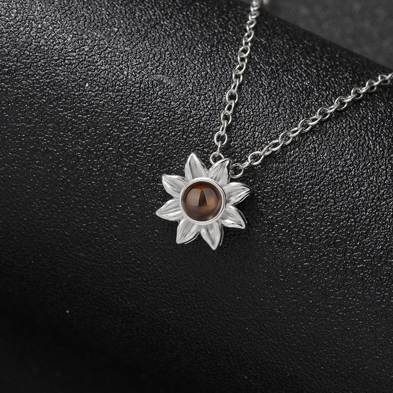 Custom Floral Glow Hidden Photo Necklace