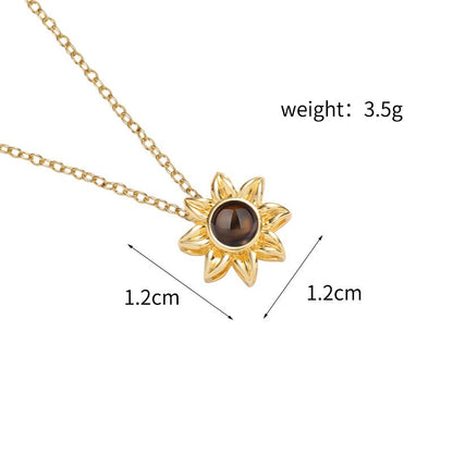 Custom Floral Glow Hidden Photo Necklace