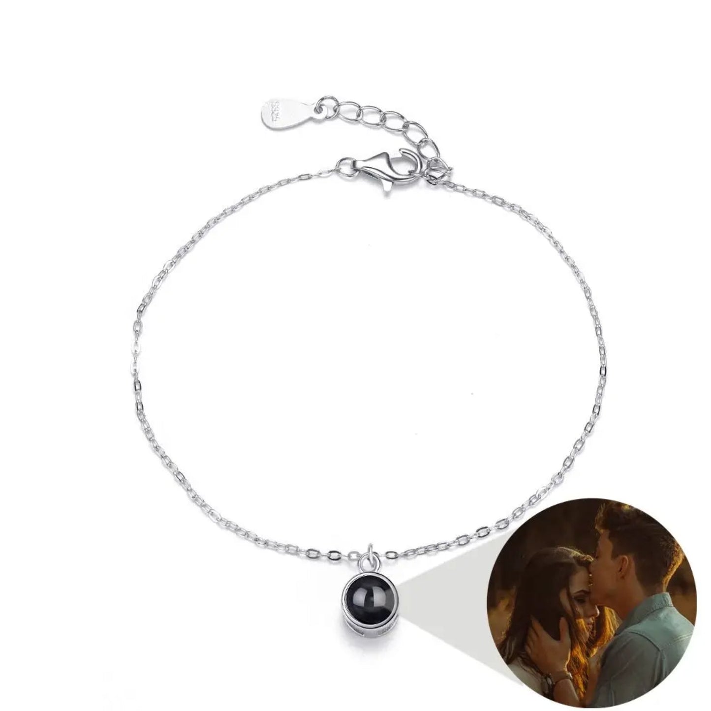 Custom Halo Chain Hidden Photo Bracelet