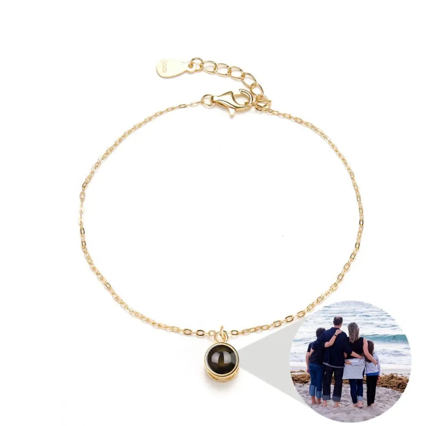 Custom Halo Chain Hidden Photo Bracelet