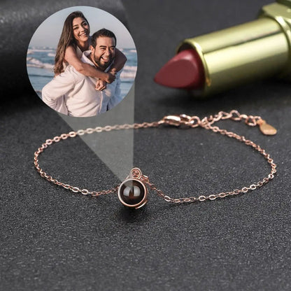 Custom Halo Chain Hidden Photo Bracelet