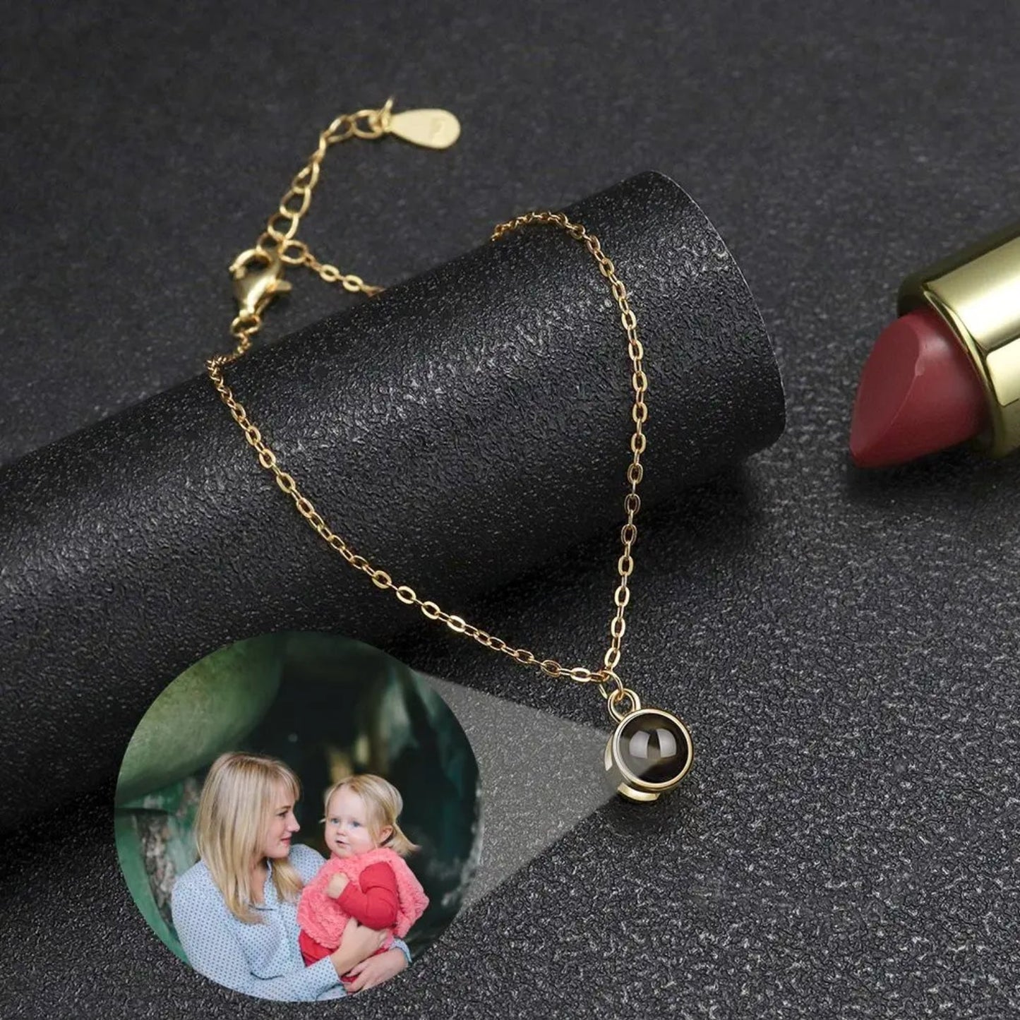 Custom Halo Chain Hidden Photo Bracelet