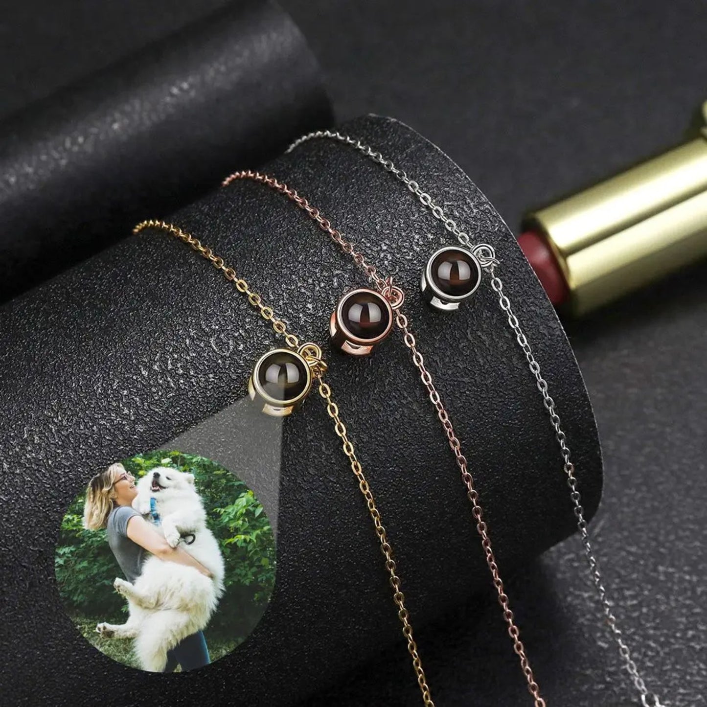 Custom Halo Chain Hidden Photo Bracelet