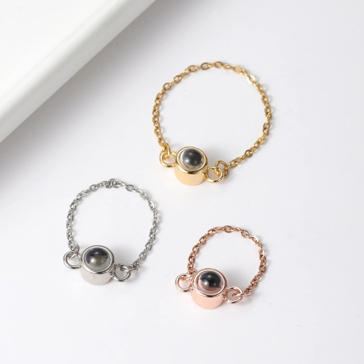 Custom Halo Chain Hidden Photo Ring