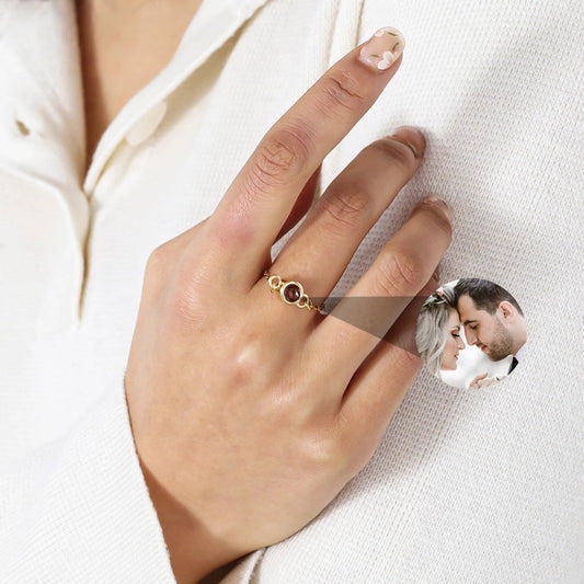 Custom Halo Chain Hidden Photo Ring