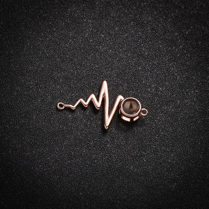 Custom Heartbeat of Love Hidden Photo Necklace