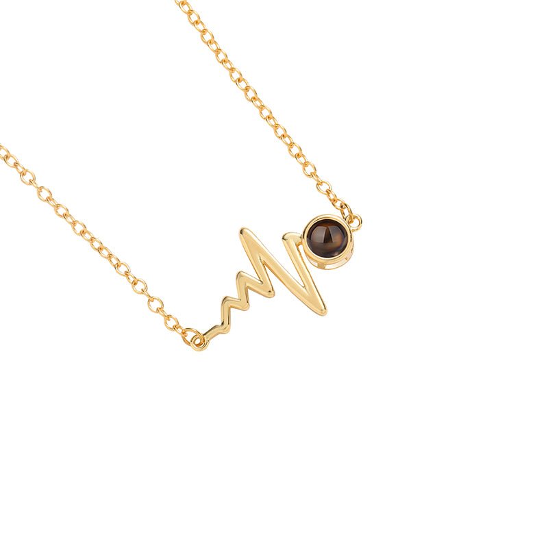 Custom Heartbeat of Love Hidden Photo Necklace