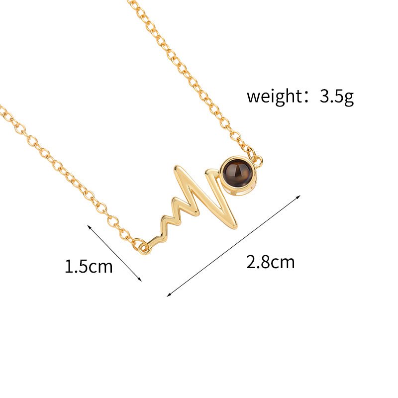 Custom Heartbeat of Love Hidden Photo Necklace