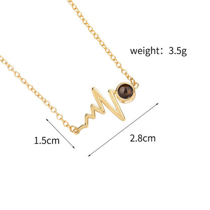 Custom Heartbeat of Love Hidden Photo Necklace