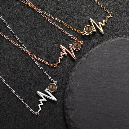 Custom Heartbeat of Love Hidden Photo Necklace