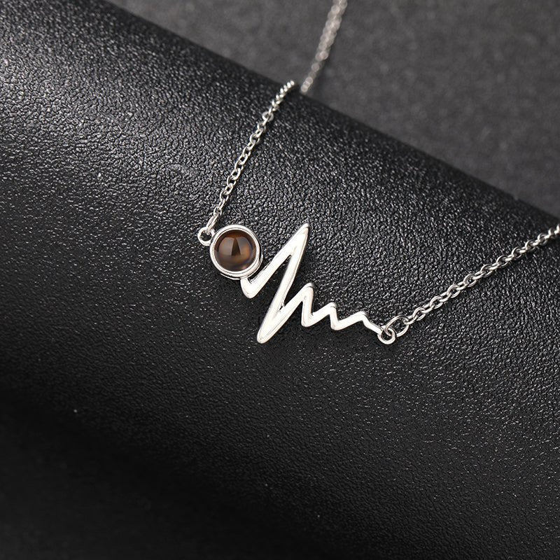 Custom Heartbeat of Love Hidden Photo Necklace