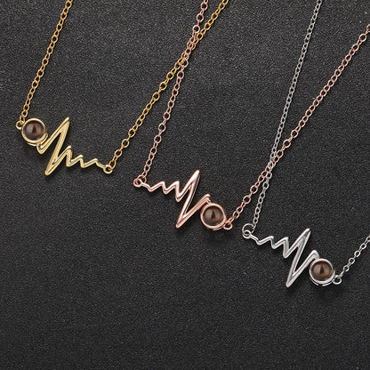 Custom Heartbeat of Love Hidden Photo Necklace