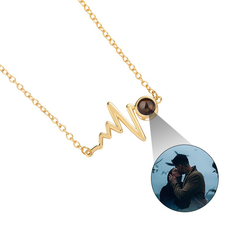 Custom Heartbeat of Love Hidden Photo Necklace