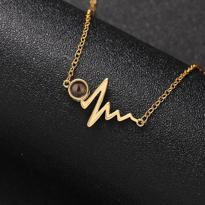 Custom Heartbeat of Love Hidden Photo Necklace
