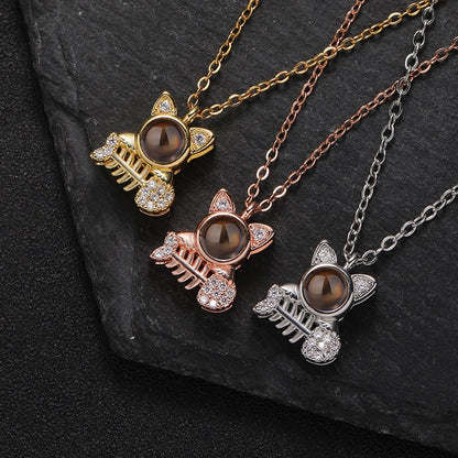 Collar personalizado con foto oculta de Kitty Catch 