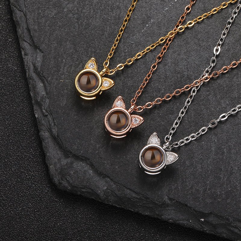 Custom Kitty Memories Hidden Photo Necklace
