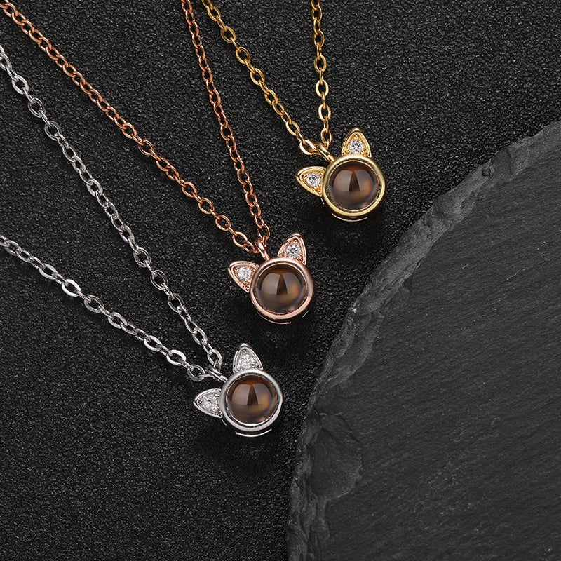 Custom Kitty Memories Hidden Photo Necklace