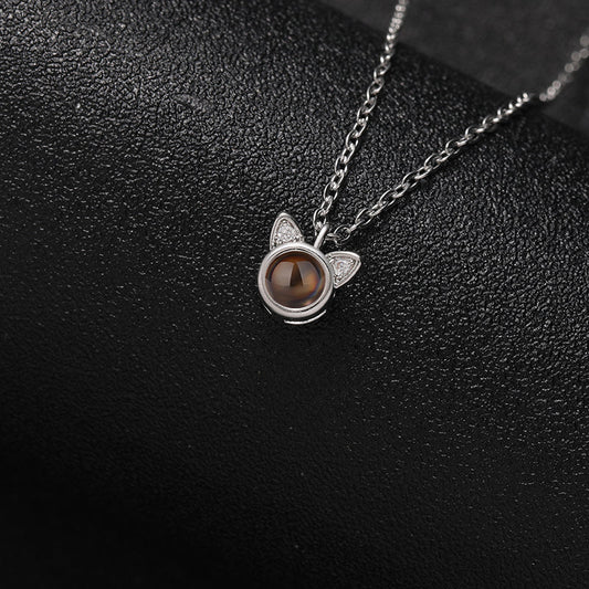 Custom Kitty Memories Hidden Photo Necklace