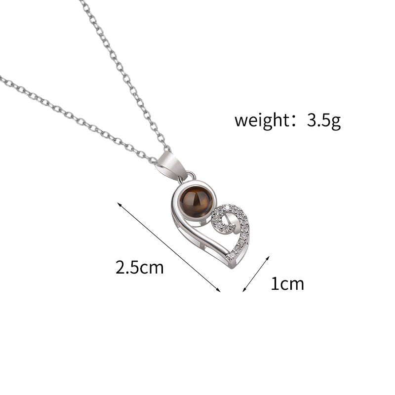 Custom Modern Twist Heart Hidden Photo Necklace