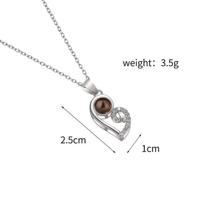 Custom Modern Twist Heart Hidden Photo Necklace