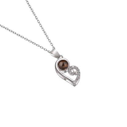 Custom Modern Twist Heart Hidden Photo Necklace