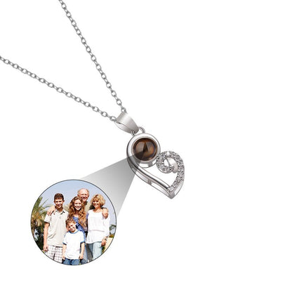 Custom Modern Twist Heart Hidden Photo Necklace