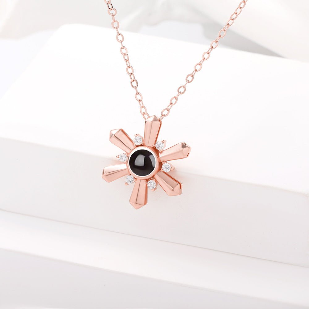 Custom Sun Rays Hidden Photo Necklace