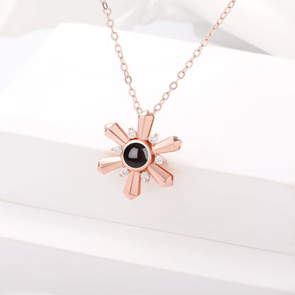 Custom Sun Rays Hidden Photo Necklace