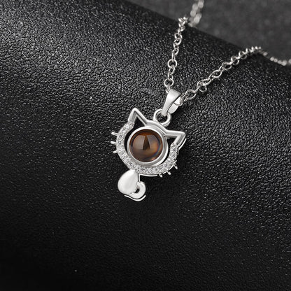 Custom Purrfect Memories Hidden Photo Necklace