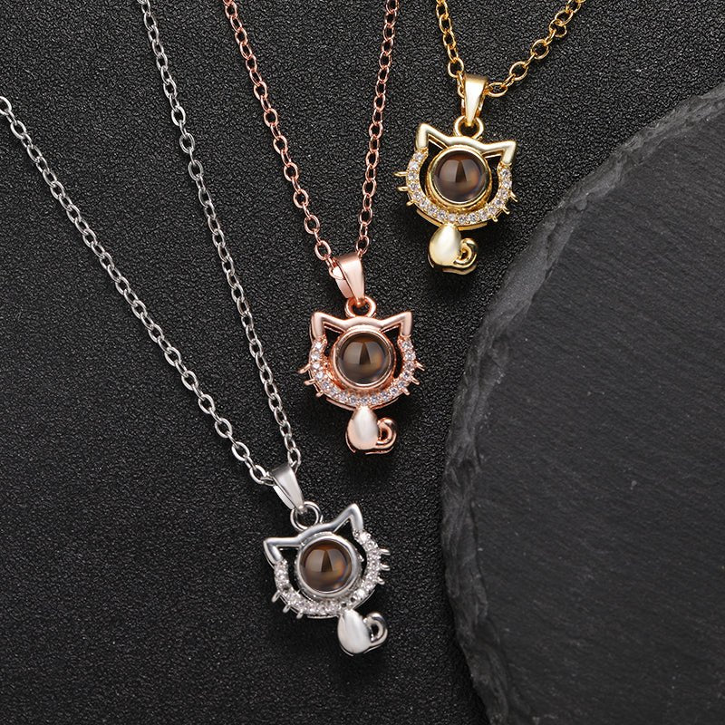 Custom Purrfect Memories Hidden Photo Necklace