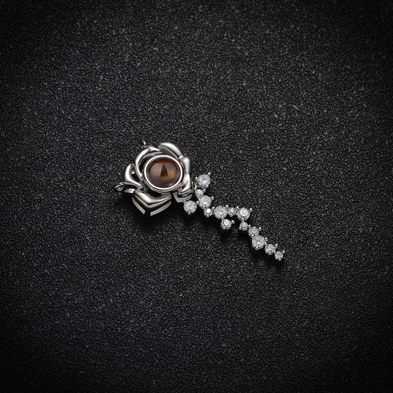 Custom Rose Elegance Hidden Photo Necklace